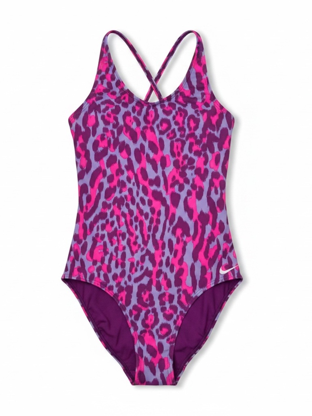 NWT Nike Girls Wild Lace Up One Piece Swimsuit Leopard Summer Vacation Beach‎